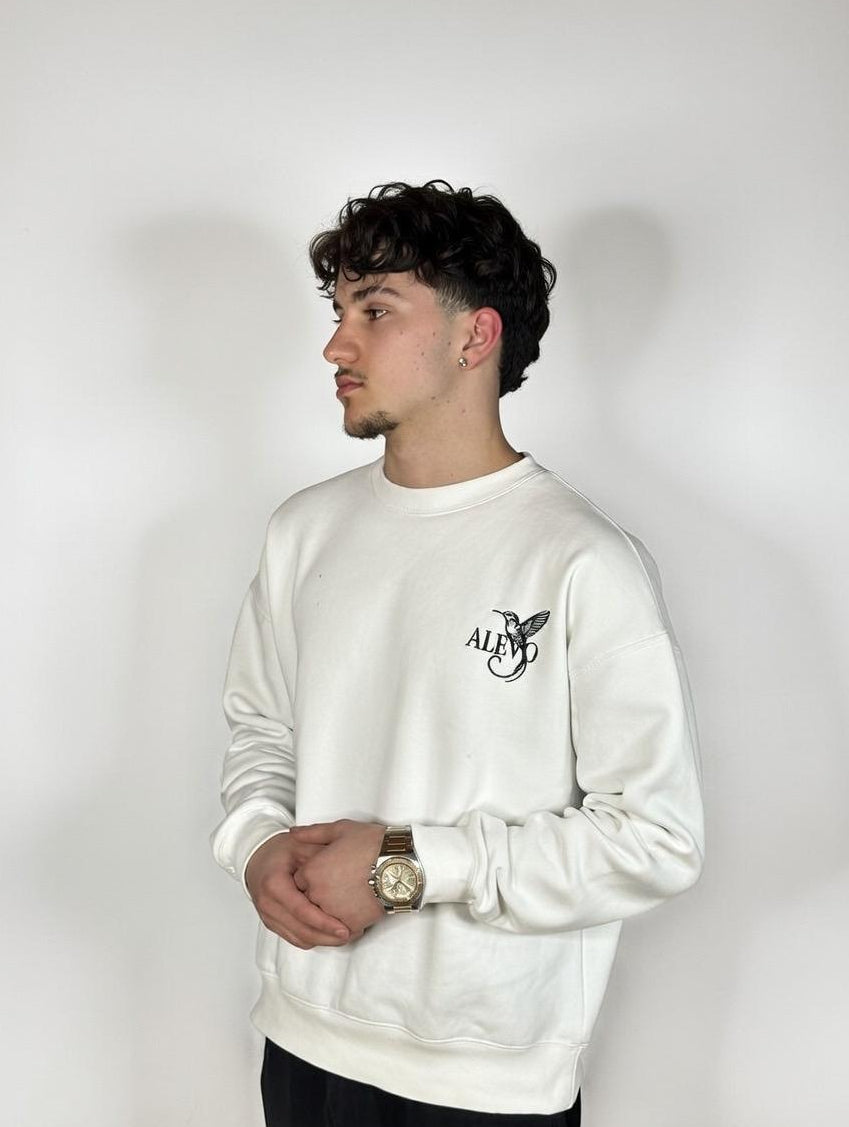 Minimalistisches weißes ALEVO Sweatshirt – moderner Look