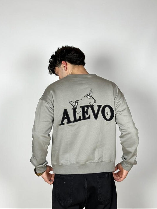 Graues ALEVO Crewneck Sweatshirt – minimalistisches Streetwear Design